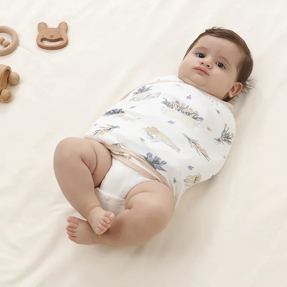 Cotton Baby Swaddle Wrap For 06 Months Anti Startle Muslin Swaddling Blanket Newborn Sleeping Blank 2