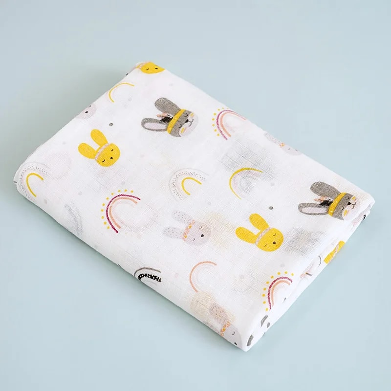 Cotton Soft Baby Swaddle Blanket 2 Layer Muslin Newborn Summer Blankets Quick Dry Kids Bath Towel 2