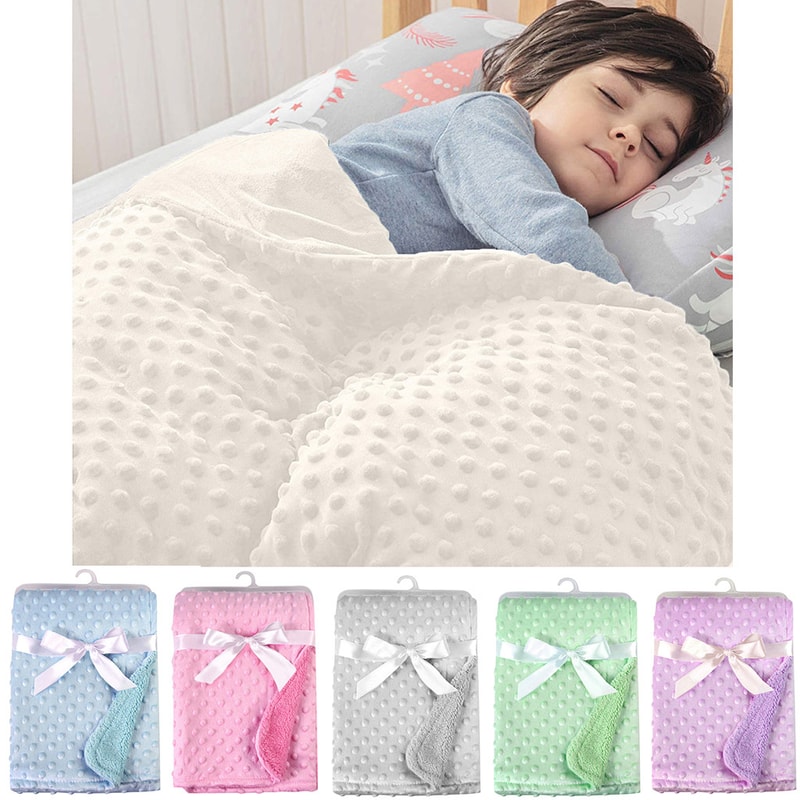 Newborn Baby Swaddles Muslin Blanket Autumn Winter Fleece Blankets For Babies Thermal Fleece Towels 1