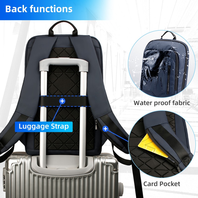 Waterproof Slim Backpack For Men Laptop Bag With USB Charging Minimalist Business Backpack For Trav 4