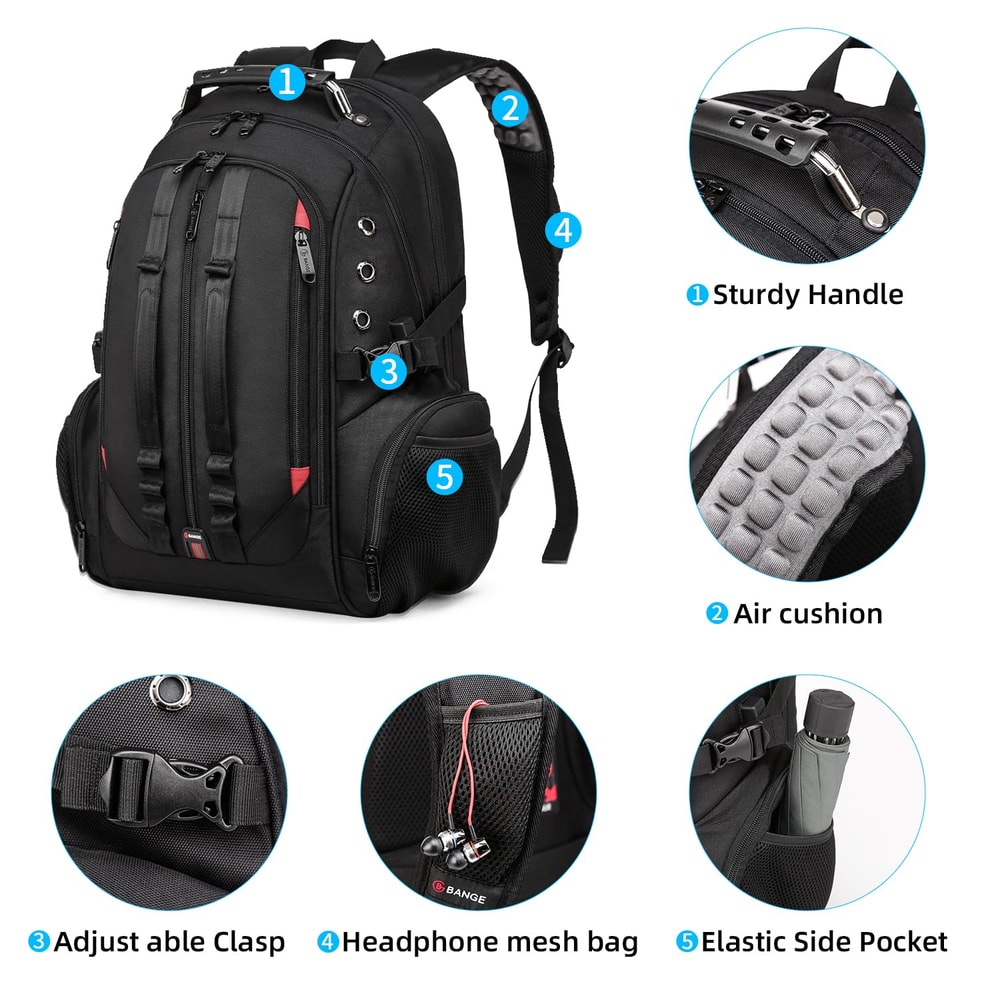 Durable Travel Backpack Large MultiFunction Laptop Backpack School Bag For Teenagers With USB Recha 3
