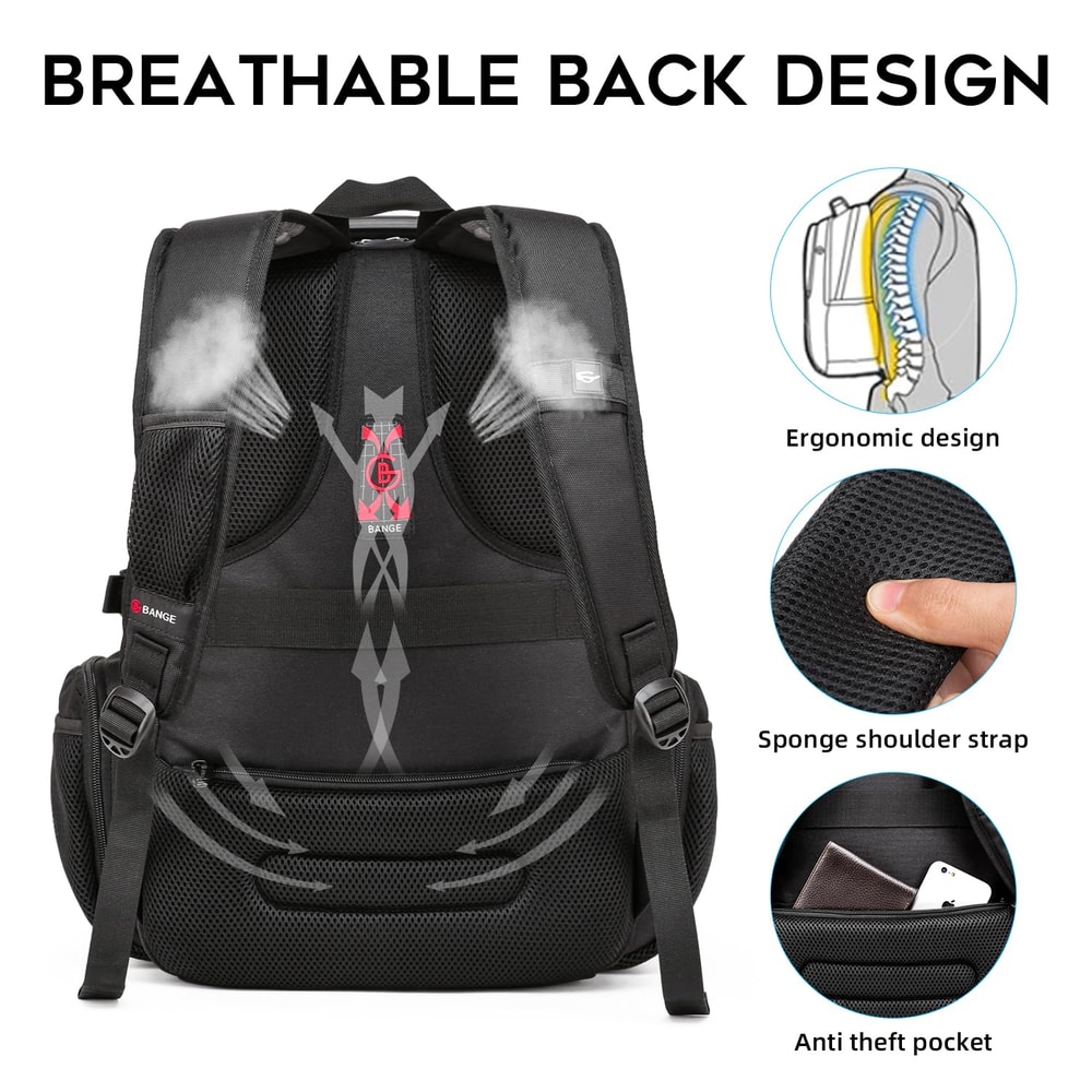 Durable Travel Backpack Large MultiFunction Laptop Backpack School Bag For Teenagers With USB Recha 4