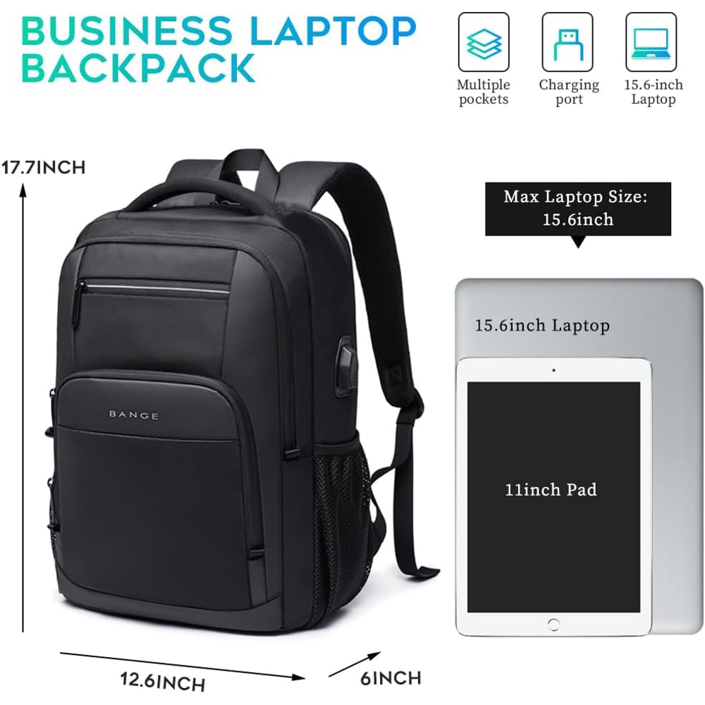 Waterproof Travel Backpack With USB Charging Port Laptop Backpack For Men And Women Teen School Bag 3