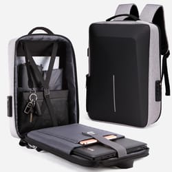anti-theft hard shell backpack, men's high capacity travel bag, usb charging business computer bag