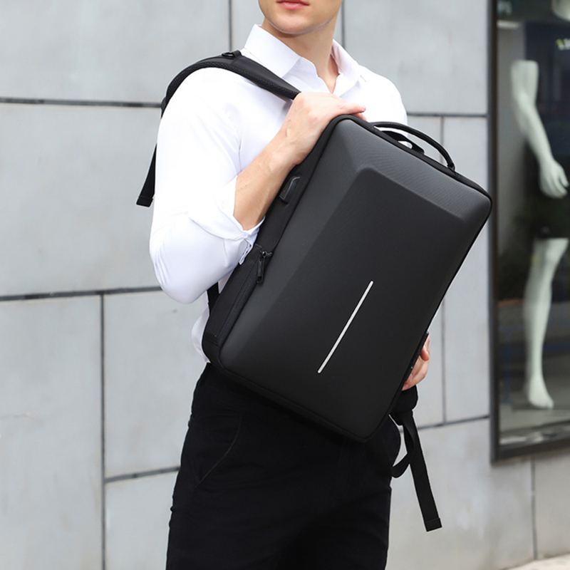 Antitheft Hard Shell Backpack Mens High Capacity Travel Bag USB Charging Business Computer Bag 1