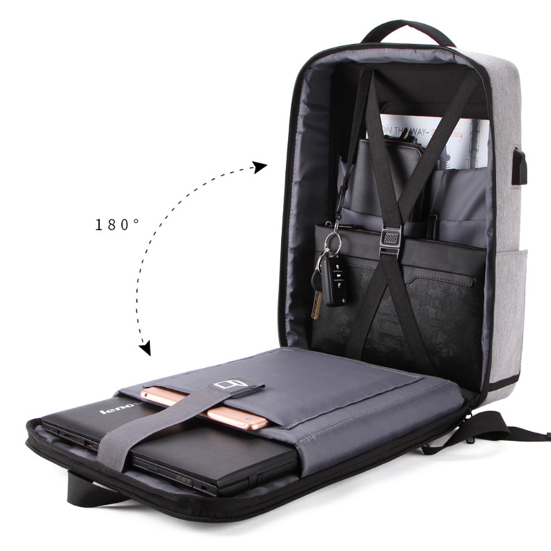 Antitheft Hard Shell Backpack Mens High Capacity Travel Bag USB Charging Business Computer Bag 4
