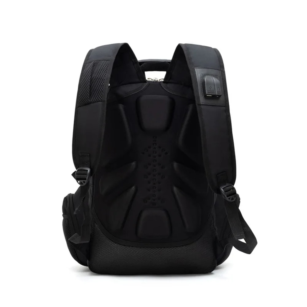 New Mens Business Backpack Large Capacity Travel Laptop Bag Double Shoulder Bookbag Oxford Cloth Pu 6