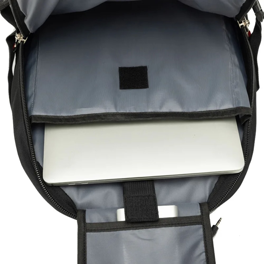 New Mens Business Backpack Large Capacity Travel Laptop Bag Double Shoulder Bookbag Oxford Cloth Pu 7