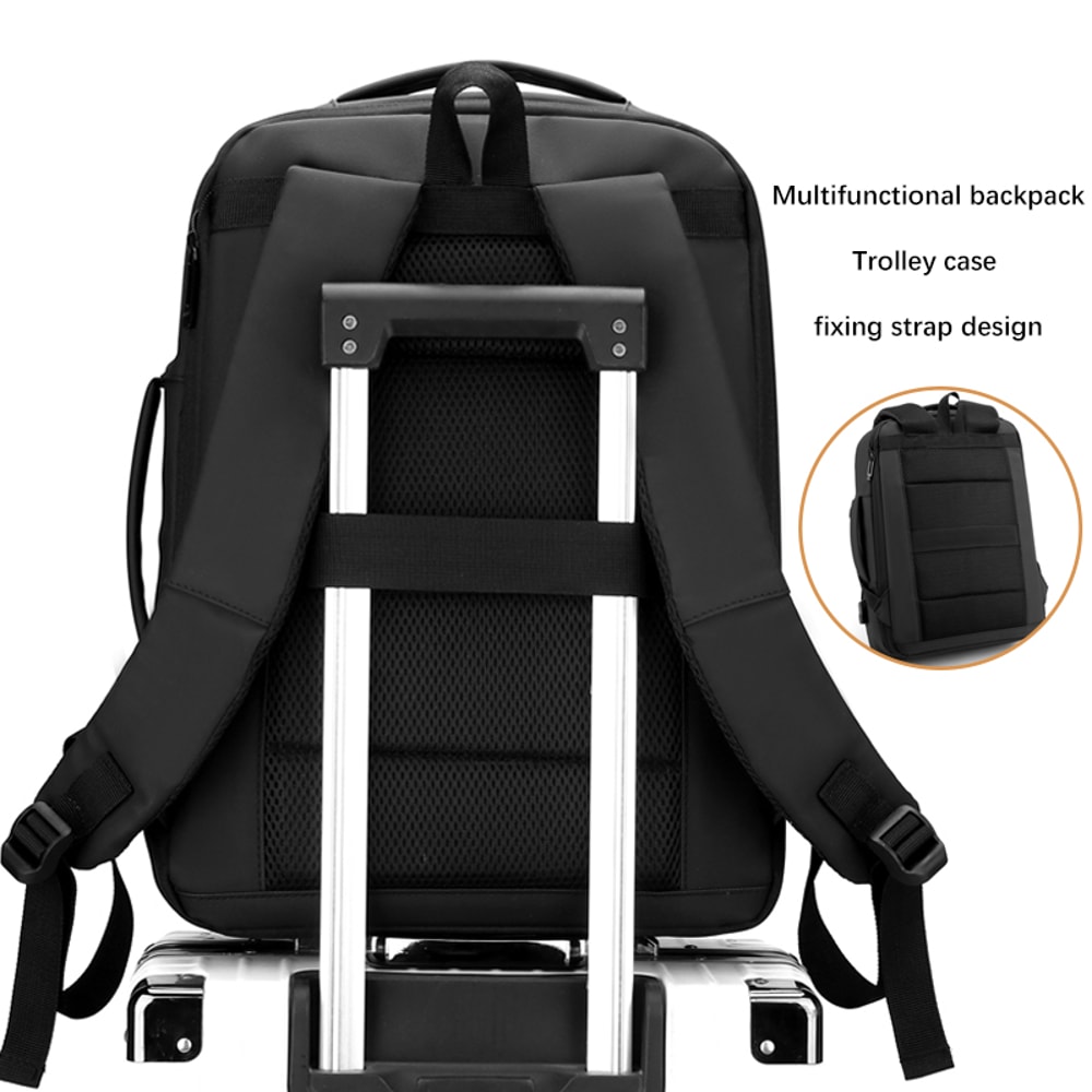 Waterproof 17 Inch Business Laptop Backpack School Book Bag Expandable Notebook For Men 5