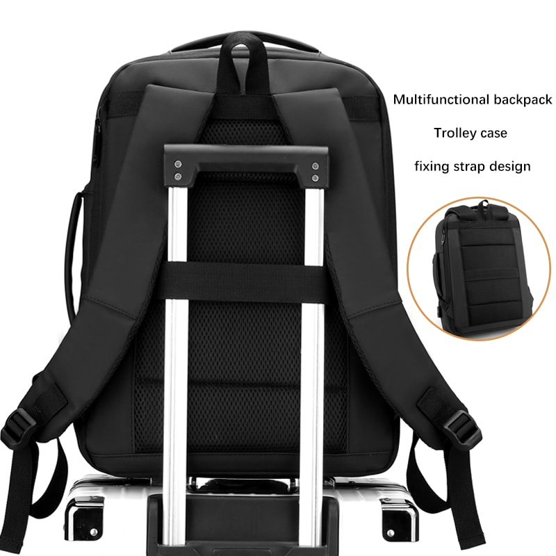 Waterproof 17 Inch Business Laptop Backpack School Book Bag Expandable Notebook For Men 5