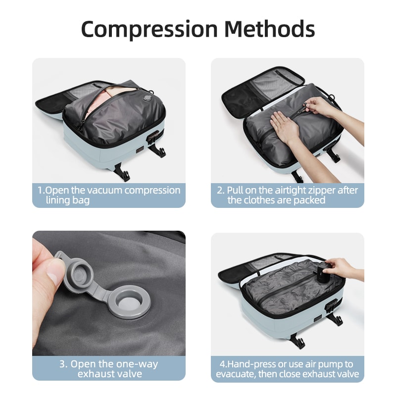 Travel Women Backpack Vacuum Compression 16 Inch Laptop Backpack USB Charging School Backpack 4