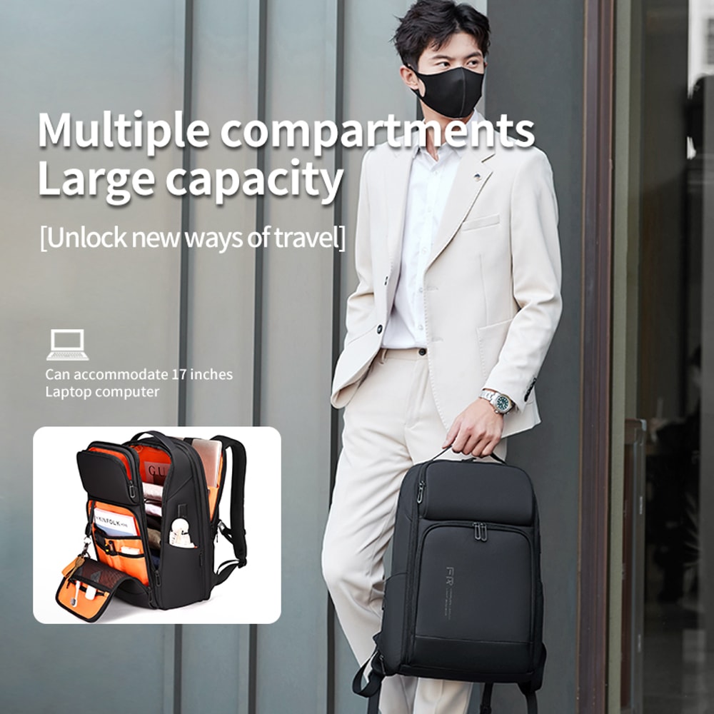 USB Charging Backpack For Men Waterproof Business Backpack Laptop Fit Travel Backpack Large Capacit 4