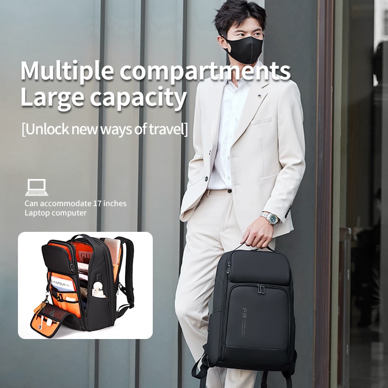 USB Charging Backpack For Men Waterproof Business Backpack Laptop Fit Travel Backpack Large Capacit 4