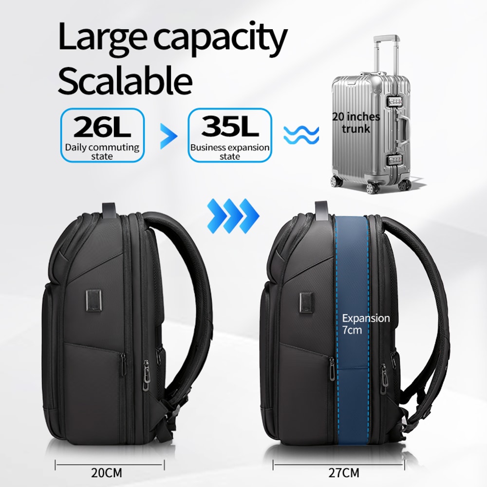 USB Charging Backpack For Men Waterproof Business Backpack Laptop Fit Travel Backpack Large Capacit 6