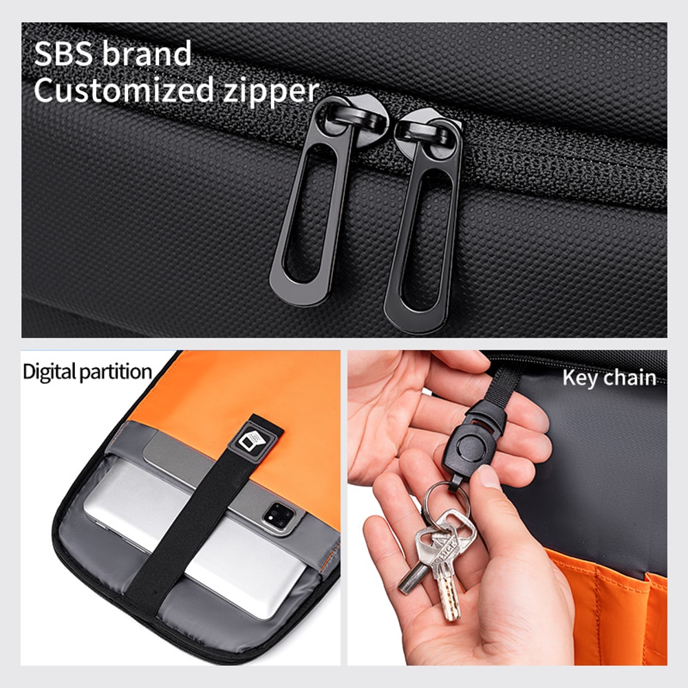 Waterproof Travel Business Backpack With USB Charging Multifunction Backpack For Men 5