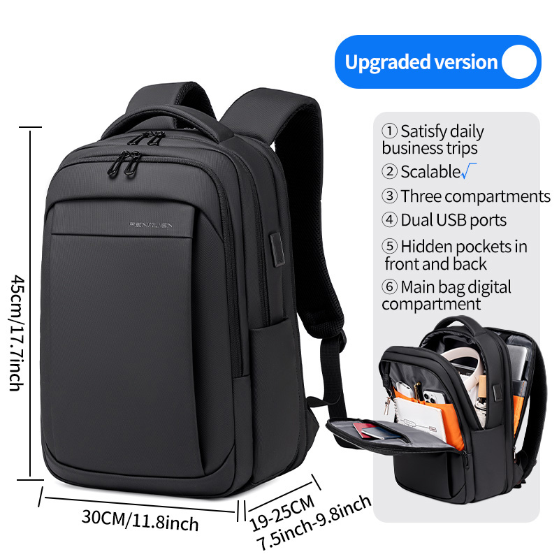 Waterproof Travel Business Backpack With USB Charging Multifunction Backpack For Men 1