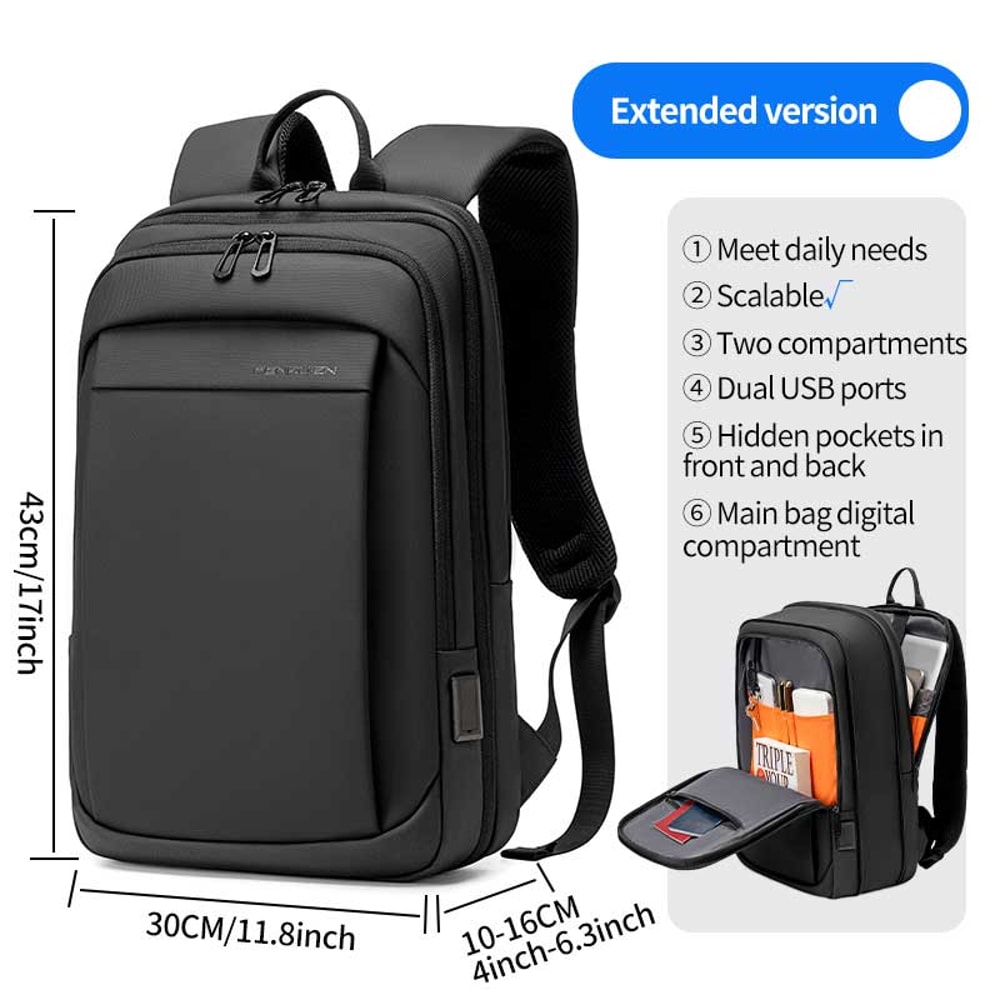 Waterproof Travel Business Backpack With USB Charging Multifunction Backpack For Men 2