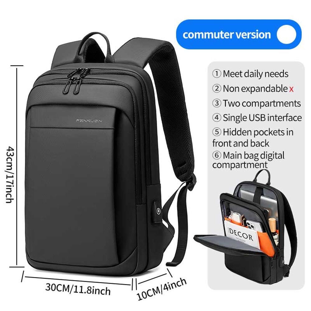 Waterproof Travel Business Backpack With USB Charging Multifunction Backpack For Men 3