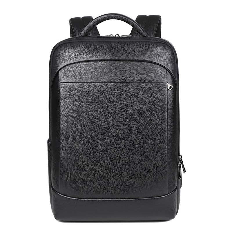 Large Capacity Genuine Leather Backpack for Men, Laptop USB Charge, Anti-Theft Waterproof Travel Bag for Men