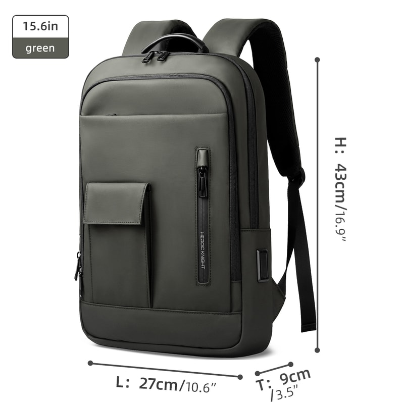 Stylish Men Knight Multifunctional Laptop Backpack Classic USB Charging Waterproof Slim Business Wo