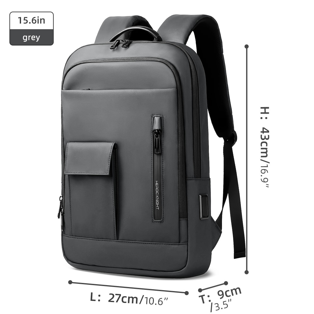Stylish Men Knight Multifunctional Laptop Backpack Classic USB Charging Waterproof Slim Business Wo