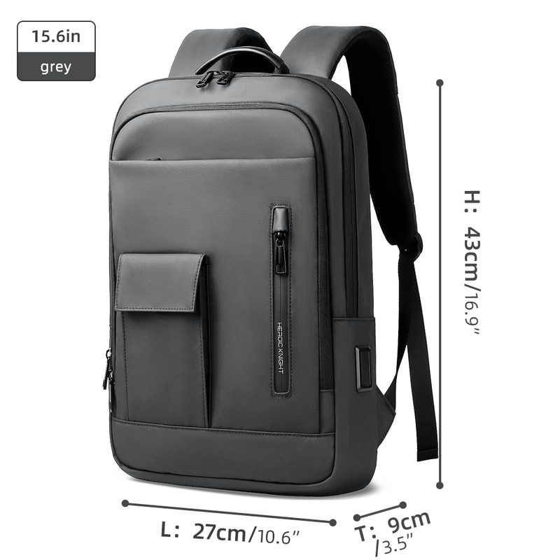 Stylish Men Knight Multifunctional Laptop Backpack Classic USB Charging Waterproof Slim Business Wo