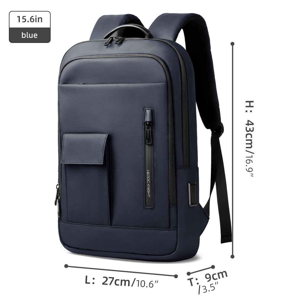 Stylish Men Knight Multifunctional Laptop Backpack Classic USB Charging Waterproof Slim Business Wo