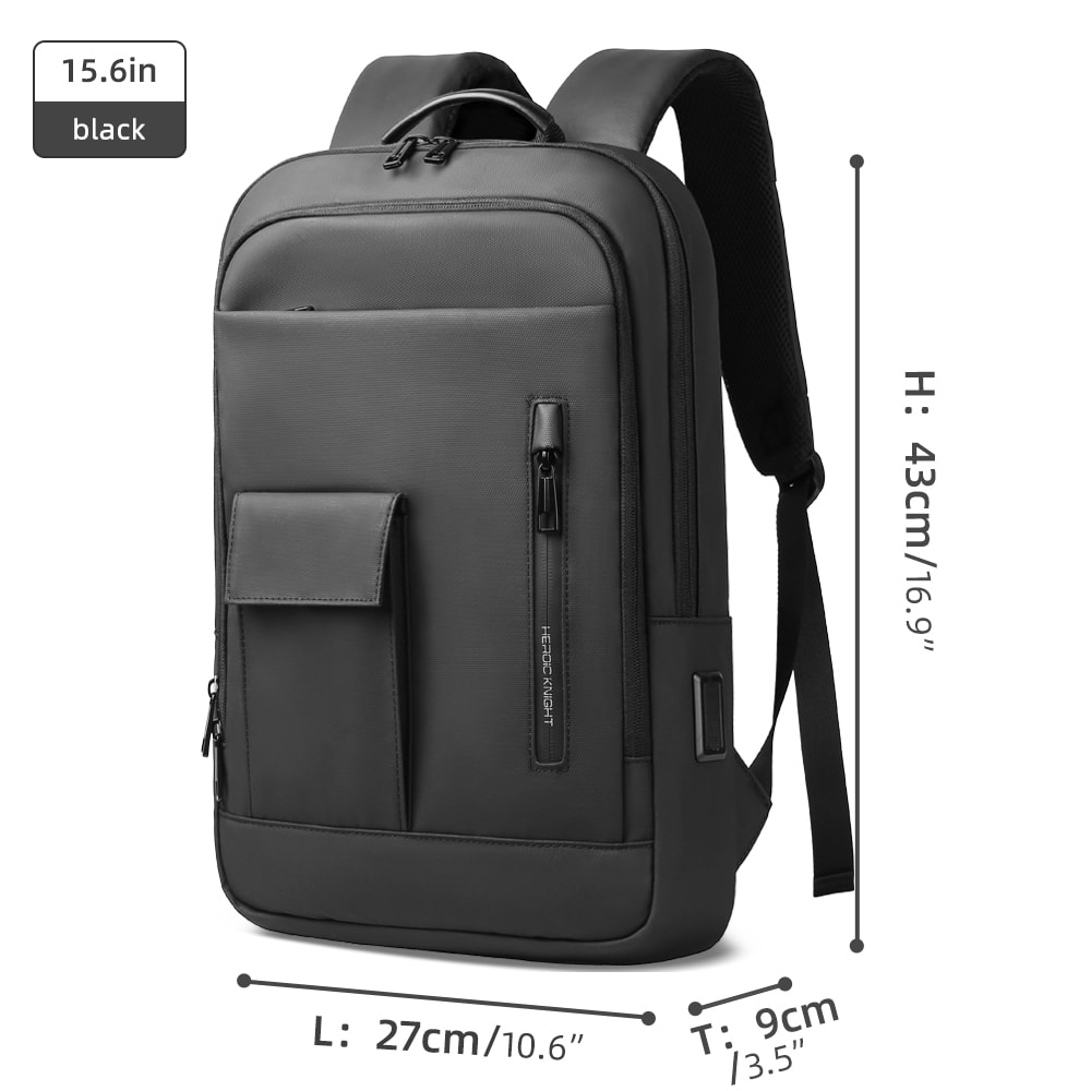 Stylish Men Knight Multifunctional Laptop Backpack Classic USB Charging Waterproof Slim Business Wo