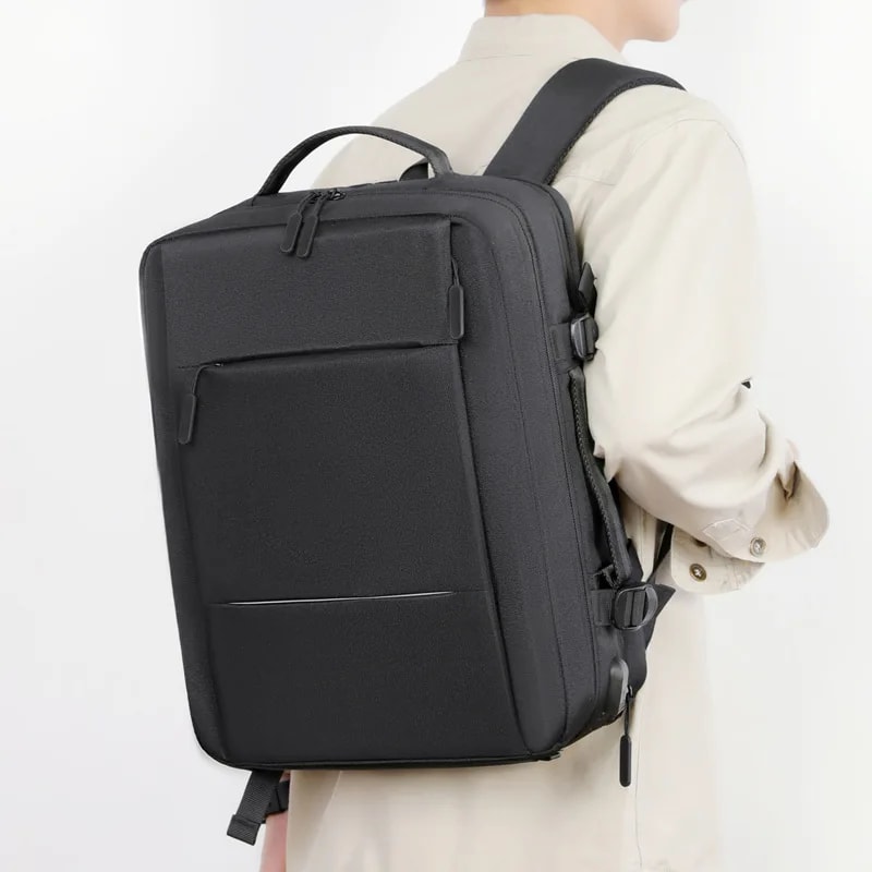 Business Men Backpack with High Capacity, Simple Style Student Bookbag, Shockproof Computer Bag, USS Charger for Men