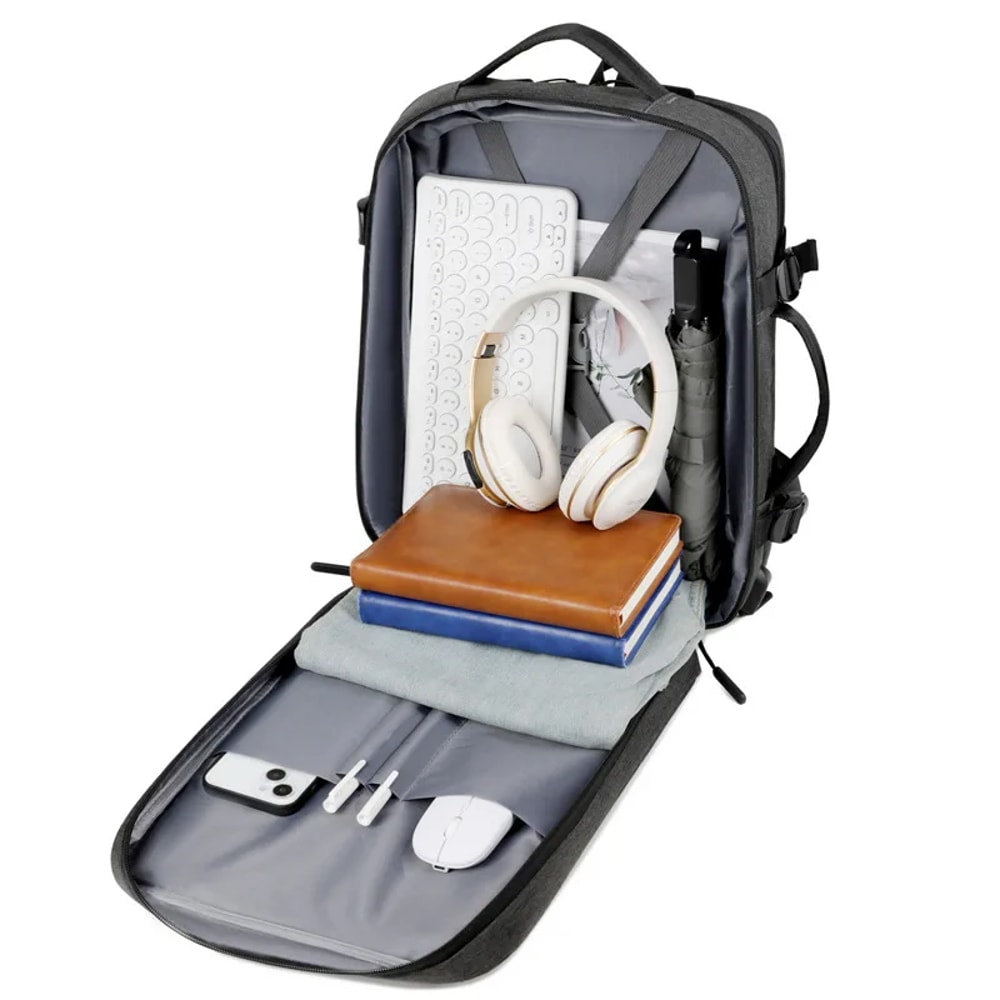 Business Men Backpack with High Capacity, Simple Style Student Bookbag, Shockproof Computer Bag, USS Charger for Men