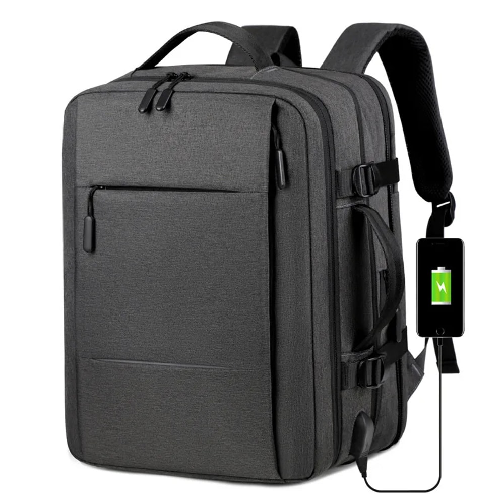 Business Men Backpack with High Capacity, Simple Style Student Bookbag, Shockproof Computer Bag, USS Charger for Men