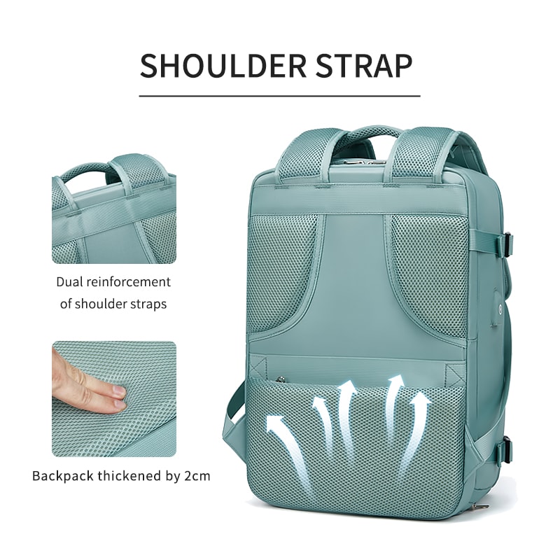 Waterproof Business Laptop Backpack Women Travel Backpack With Shoe Bag 11