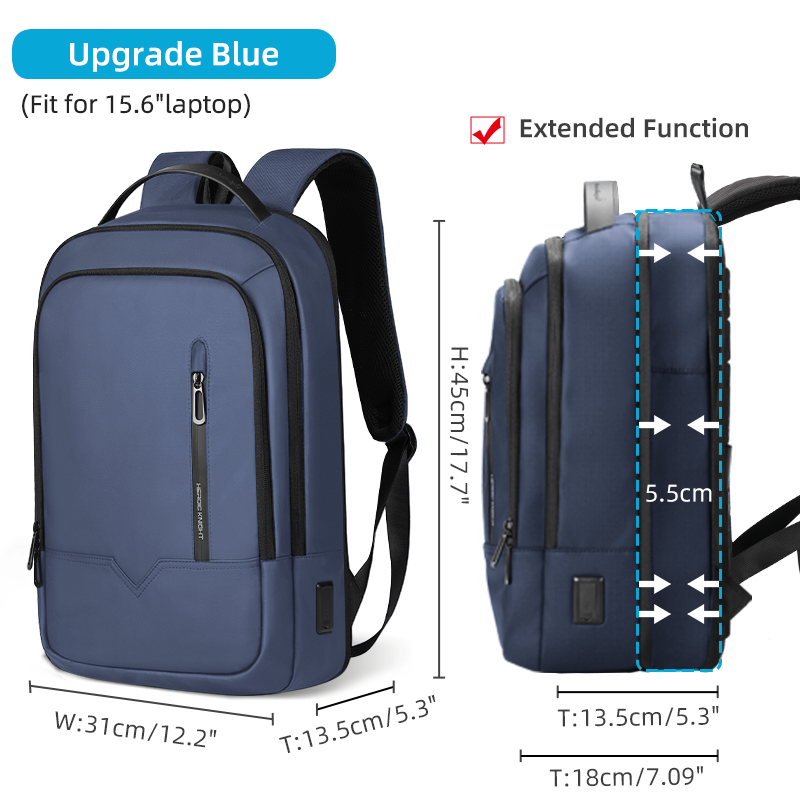 Waterproof School Bag Slim Man Laptop Backpack With USB Charging For Boys Teenagers Luxury Backpack