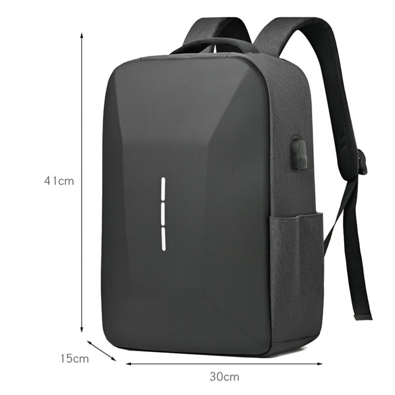 Mens Large Capacity Casual Backpack Waterproof Zipper Daypack Secure Password Lock USB Charging Po 4