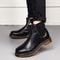 Breathable Leather Ankle Boots for Unisex, Smooth Platform Chelsea Boots for Women and Men, Stylish Platform Boots