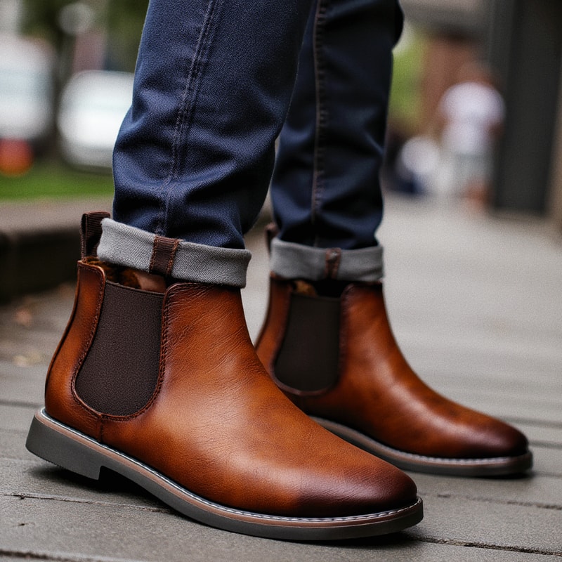 4046 Men Chelsea Boots Brand Retro Comfortable Fashion Men Boots 4