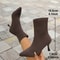 Luxury Stretch Fabric Chelsea Boots Women Spring Autumn Ankle Boots SlipOn Sexy Pointed Toe High He