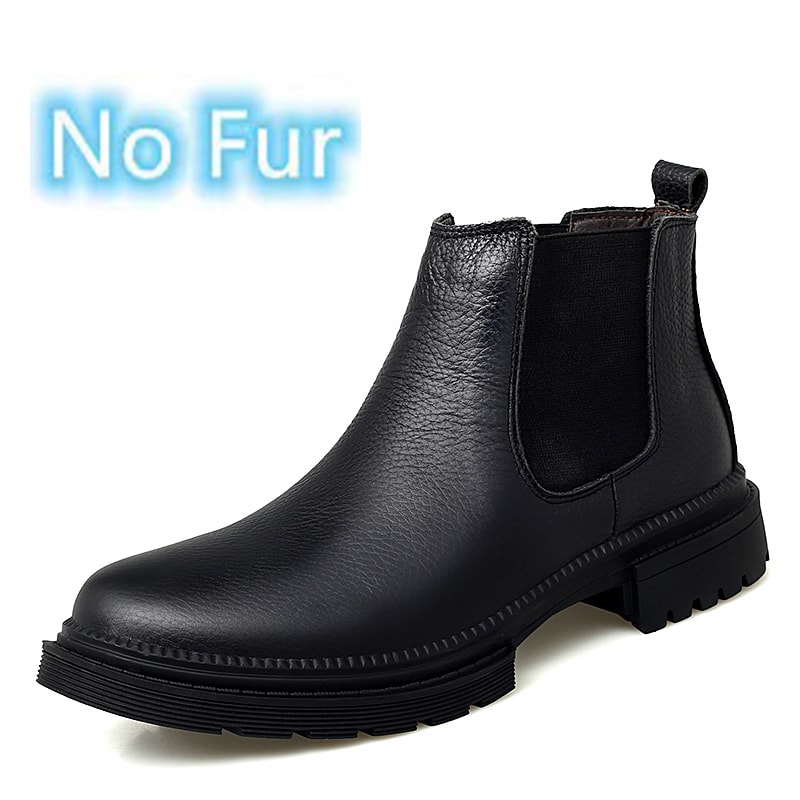 HighQuality Genuine Leather Men Chelsea Boots SlipOn Casual Footwear Vintage Ankle Boots 6