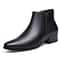 Mens British Business Leather Boots Pointed Toes Chelsea Boots Fashion Casual Shoes High Heels And 0