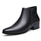 Mens British Business Leather Boots Pointed Toes Chelsea Boots Fashion Casual Shoes High Heels And 0
