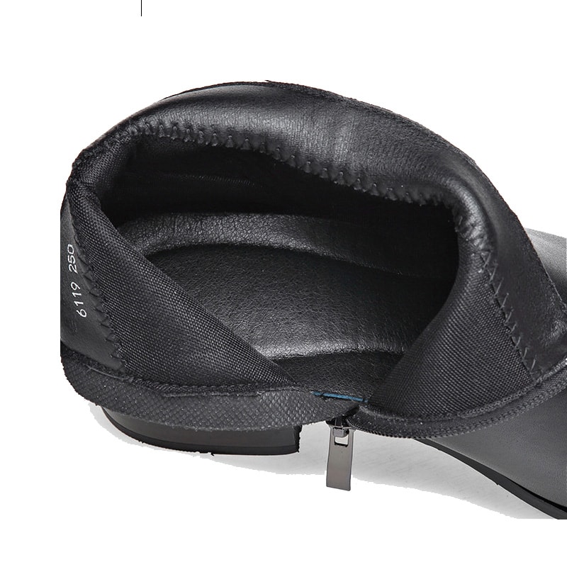 Mens British Business Leather Boots Pointed Toes Chelsea Boots Fashion Casual Shoes High Heels And 2