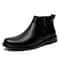 Genuine Leather Mens Winter Plush Chelsea Boots Fashion Brogue Style Ankle Boots Snow Botas Walking 7