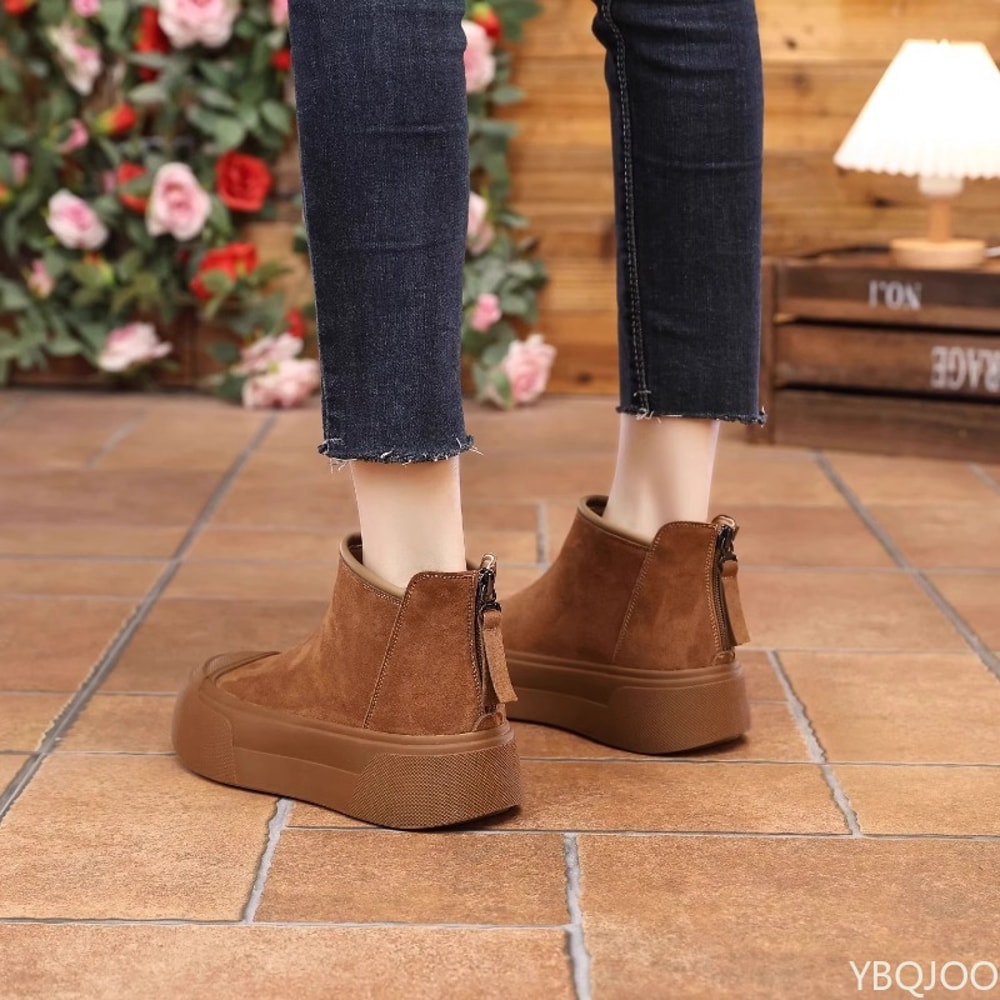 Women Warm Casual Comfortable Snow Boots, Velvet Cotton Winter Minimalist Short Boots