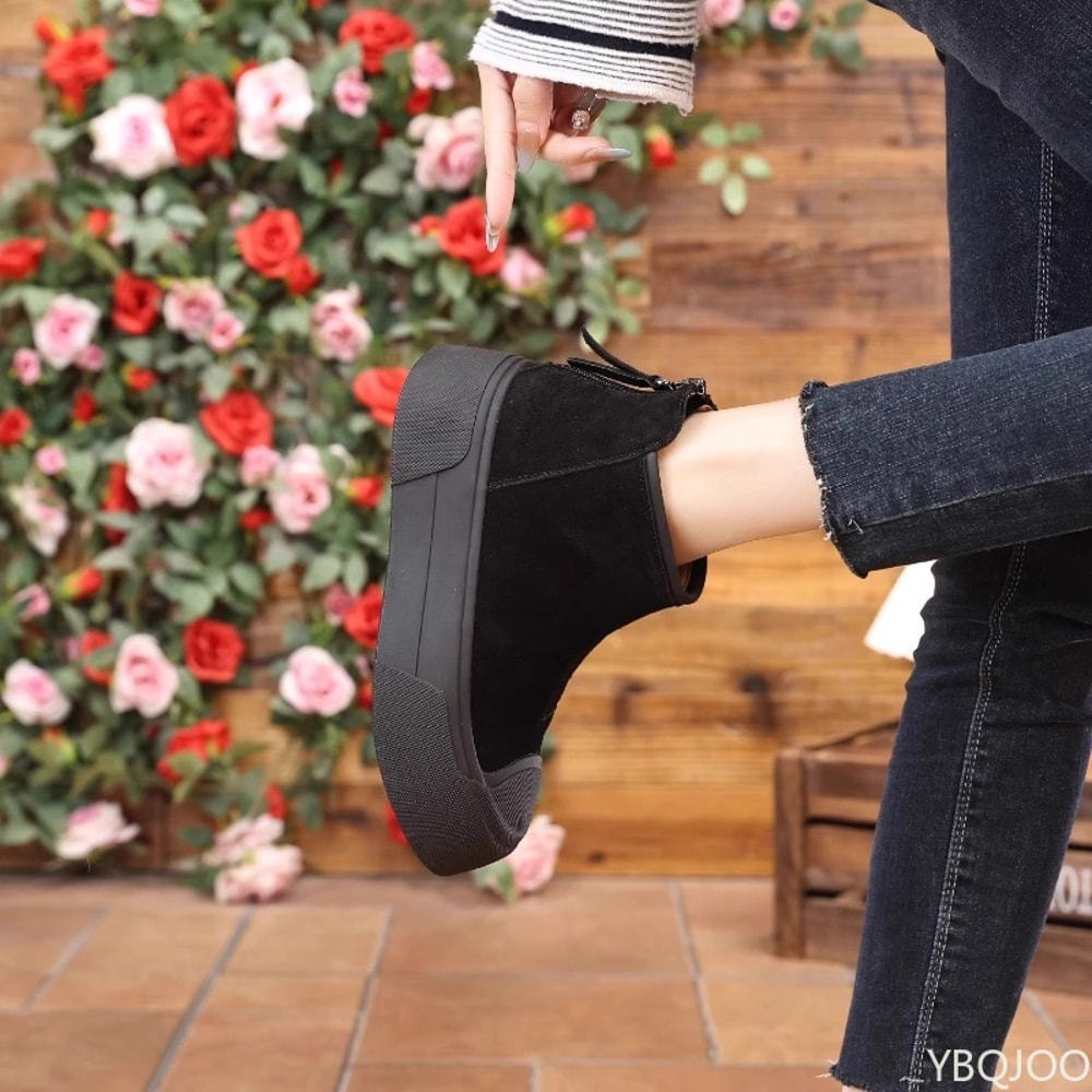 Women Warm Casual Comfortable Snow Boots, Velvet Cotton Winter Minimalist Short Boots