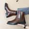 Mens HeightIncreasing Chelsea Boots Autumn Leather HighTops Business Casual Stylish Short Boots 4