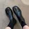 Retro Split Toe Ankle Boots Shiny Matte Leather Tabi Shoes Ninja Chelsea Botas Mujer 1