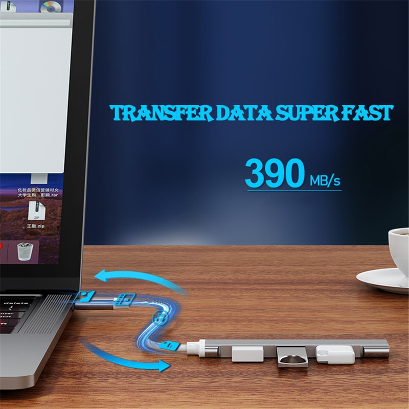 HighSpeed USB Hub Port Multiport HUB For PCType C Splitter USB Computer Accessories 9