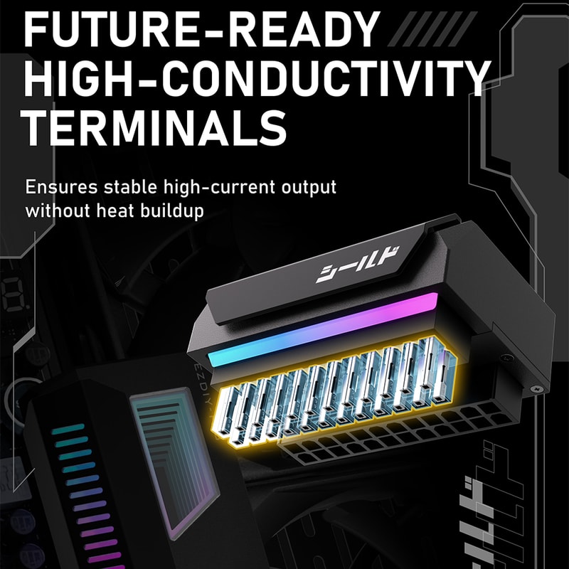 Modular ATX Pin To Degree Power Plug Adapter ARGB Light Mainboard Power Supply Cable For Motherboar 11