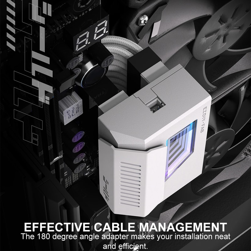 Modular ATX Pin To Degree Power Plug Adapter ARGB Light Mainboard Power Supply Cable For Motherboar 12