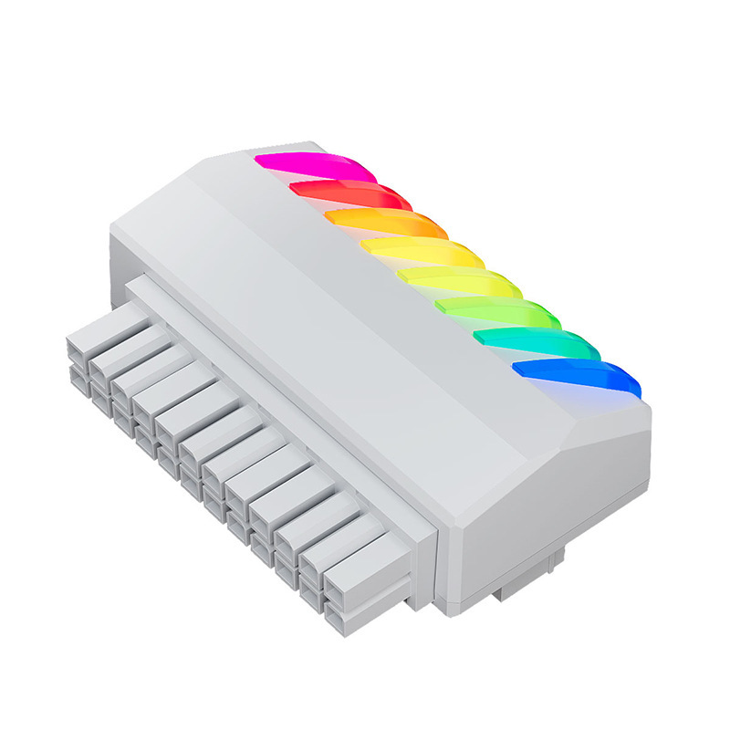 Modular ATX Pin To Degree Power Plug Adapter ARGB Light Mainboard Power Supply Cable For Motherboar 1